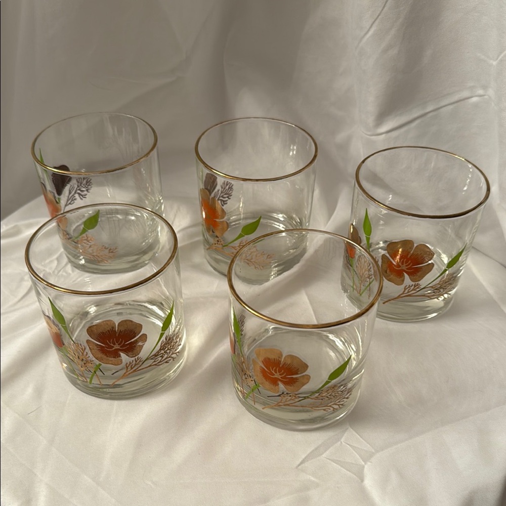 🐿️ Vintage MCM Couroc Weighted Rocks Glasses Set - Poppy - Picture 2 of 6